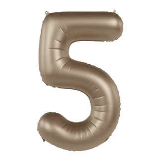 Folat Folieballon Cijfer 5 - Starlight Gold - Satin Gloss - 86 cm