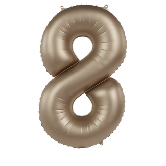 Folat Folieballon Cijfer 8 - Starlight Gold - Satin Gloss - 86 cm