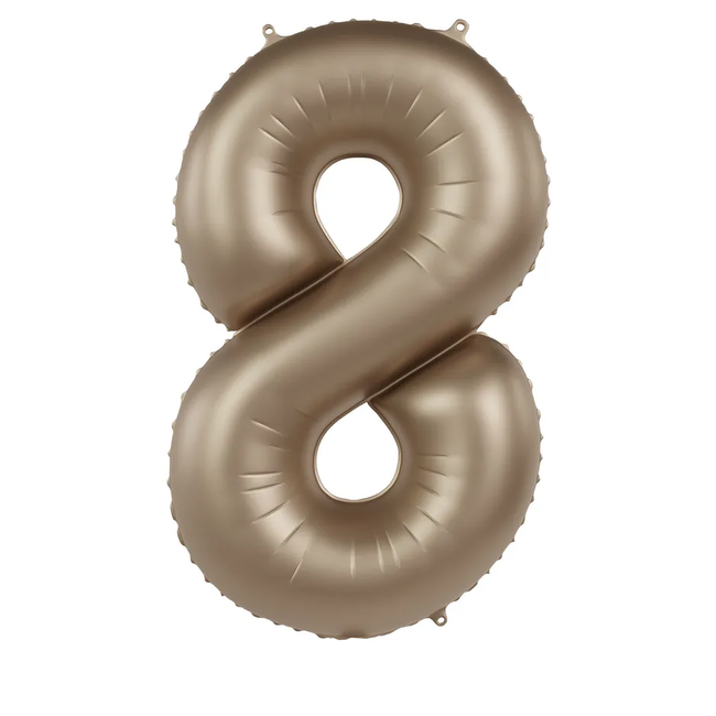 Folieballon Cijfer 8 - Starlight Gold - Satin Gloss - 86 cm