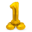 Staande Folieballon Cijfer 1 Goudkleurig - 72 cm