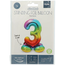 Staande Folieballon Cijfer 3 Regenboog - 72 cm