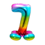 Staande Folieballon Cijfer 7 Regenboog - 72 cm