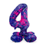 Staande Folieballon Cijfer 4 Paint Splash - 72 cm