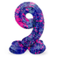 Staande Folieballon Cijfer 9 Paint Splash - 72 cm