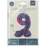 Staande Folieballon Cijfer 9 Paint Splash - 72 cm