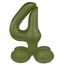Staande Folieballon Cijfer 4 - Olive Green - Ultra Matt - 72 cm