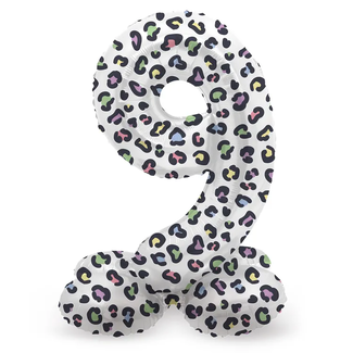 Folat Staande Folieballon Cijfer 9 Bright Panther - 72 cm