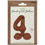 Staande Folieballon Cijfer 4 - Chocolade Bruin - Ultra Matt - 72 cm