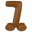 Staande Folieballon Cijfer 7 - Chocolade Bruin - Ultra Matt - 72 cm