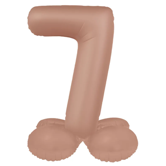 Folat Staande Folieballon Cijfer 7 - Vintage Rose - Ultra Matt - 72 cm
