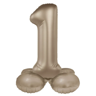 Folat Staande Folieballon Cijfer 1 - Starlight Gold - Satin Gloss - 72 cm