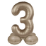 Staande Folieballon Cijfer 3 - Starlight Gold - Satin Gloss - 72 cm