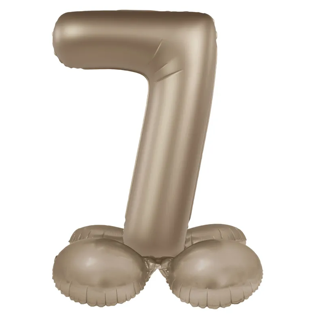 Staande Folieballon Cijfer 7 - Starlight Gold - Satin Gloss - 72 cm