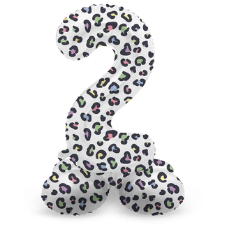 Folat Staande Folieballon Cijfer 2 Bright Panther - 41 cm