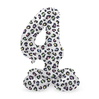 Folat Staande Folieballon Cijfer 4 Bright Panther - 41 cm