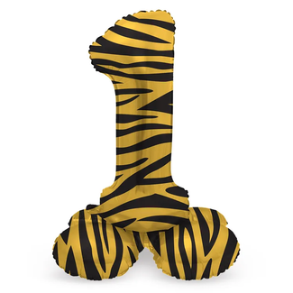 Folat Staande Folieballon Cijfer 1 Tiger Chic - 41 cm