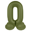 Staande Folieballon Cijfer 0 - Olive Green - Ultra Matt - 41 cm
