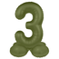 Staande Folieballon Cijfer 3 - Olive Green - Ultra Matt - 41 cm