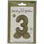 Staande Folieballon Cijfer 3 - Olive Green - Ultra Matt - 41 cm