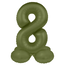 Staande Folieballon Cijfer 8 - Olive Green - Ultra Matt - 41 cm