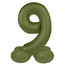 Staande Folieballon Cijfer 9 - Olive Green - Ultra Matt - 41 cm