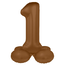 Staande Folieballon Cijfer 1 - Chocolade Bruin - Ultra Matt - 41 cm
