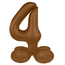 Staande Folieballon Cijfer 4 - Chocolade Bruin - Ultra Matt - 41 cm