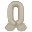 Staande Folieballon Cijfer 0 - Creamy Latte - Ultra Matt - 41 cm