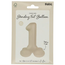 Staande Folieballon Cijfer 1 - Creamy Latte - Ultra Matt - 41 cm