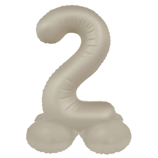 Folat Staande Folieballon Cijfer 2 - Creamy Latte - Ultra Matt - 41 cm