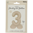 Staande Folieballon Cijfer 3 - Creamy Latte - Ultra Matt - 41 cm