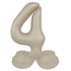 Staande Folieballon Cijfer 4 - Creamy Latte - Ultra Matt - 41 cm