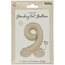 Staande Folieballon Cijfer 9 - Creamy Latte - Ultra Matt - 41 cm