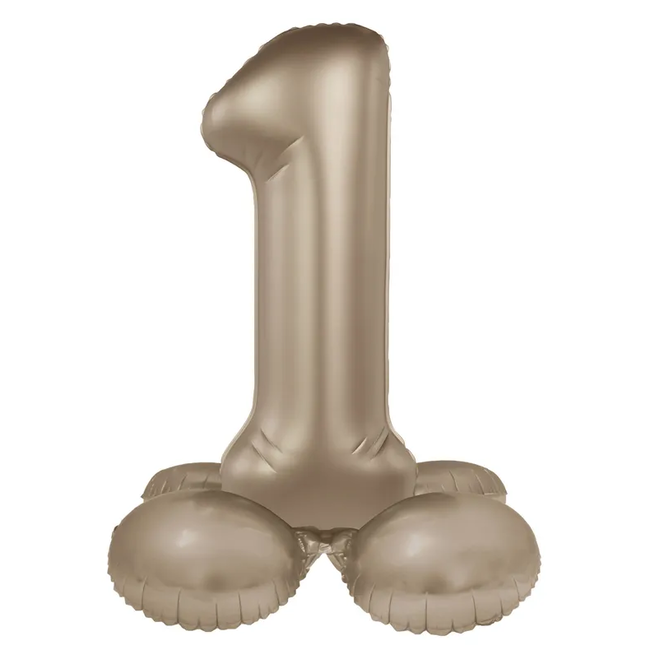 Staande Folieballon Cijfer 1 - Starlight Gold - Satin Gloss - 41 cm
