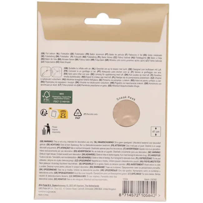 Staande Folieballon Cijfer 4 - Starlight Gold - Satin Gloss - 41 cm