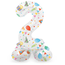 Staande Folieballon Cijfer 2 Joyful Party - 72 cm