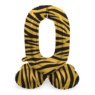 Folat Staande Folieballon Cijfer 0 Tiger Chic - 72 cm