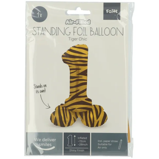 Staande Folieballon Cijfer 1 Tiger Chic - 72 cm