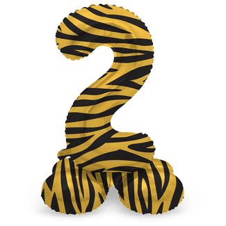 Folat Staande Folieballon Cijfer 2 Tiger Chic - 72 cm