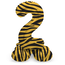 Staande Folieballon Cijfer 2 Tiger Chic - 72 cm