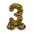 Staande Folieballon Cijfer 3 Tiger Chic - 72 cm
