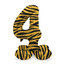 Staande Folieballon Cijfer 4 Tiger Chic - 72 cm
