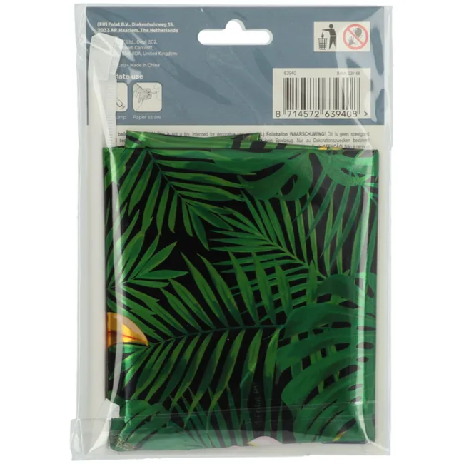 Staande Folieballon Cijfer 0 Jungle Vibe - 72 cm