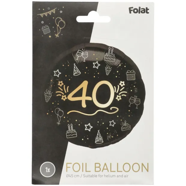 Folieballon - "40" - Shining Glam - 45 cm