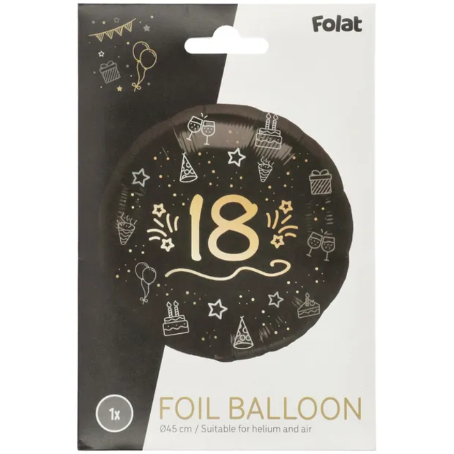Folieballon - "18" - Shining Glam - 45 cm