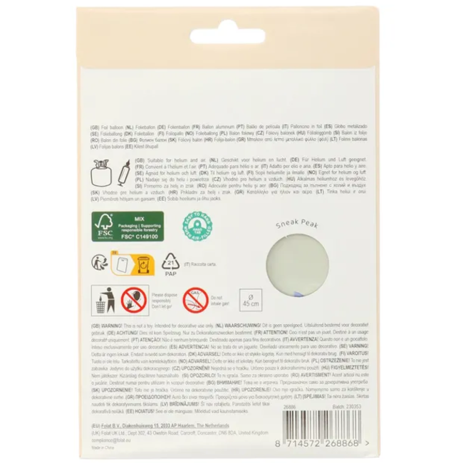 Folieballon - "30" - Starburst - 45 cm