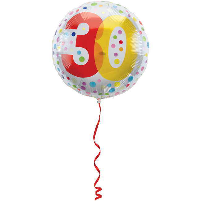 30 Jaar Happy Bday Dots Folieballon - 45cm