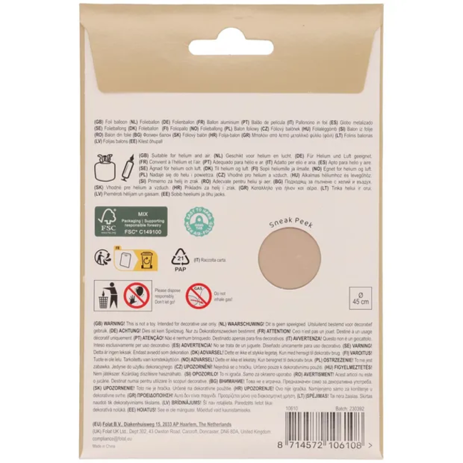 Folieballon Vorm Hart - Starlight Gold - Satin Gloss - 45 cm