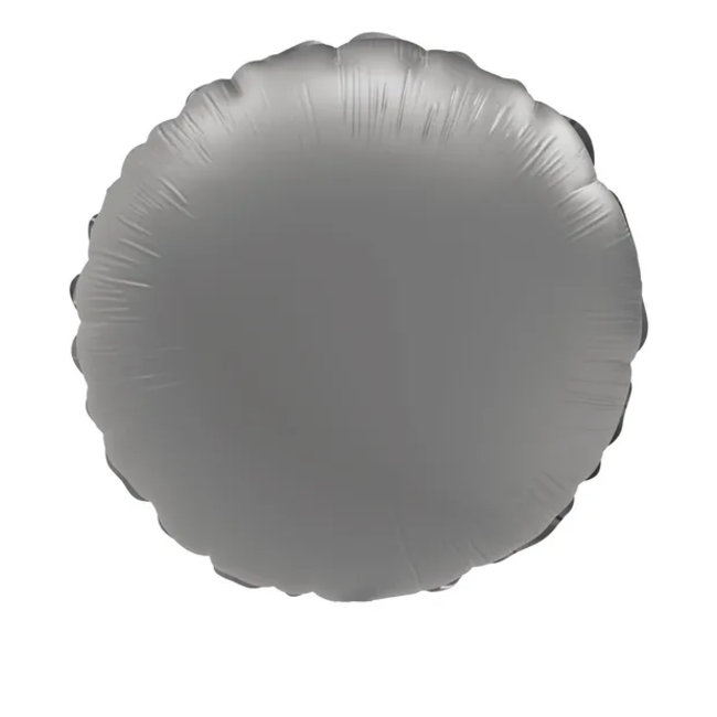 Folieballon Vorm Rond - Moonlight Silver - Satin Gloss - 45 cm