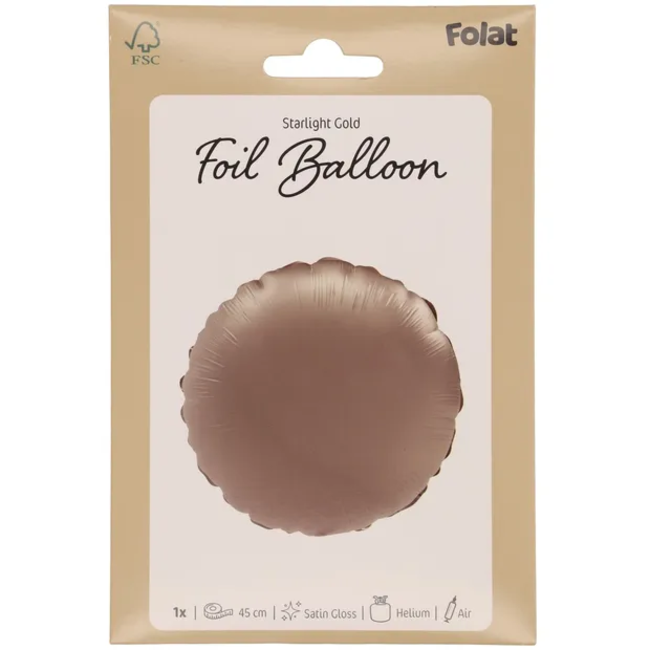 Folieballon Vorm Rond - Starlight Gold - Satin Gloss - 45 cm